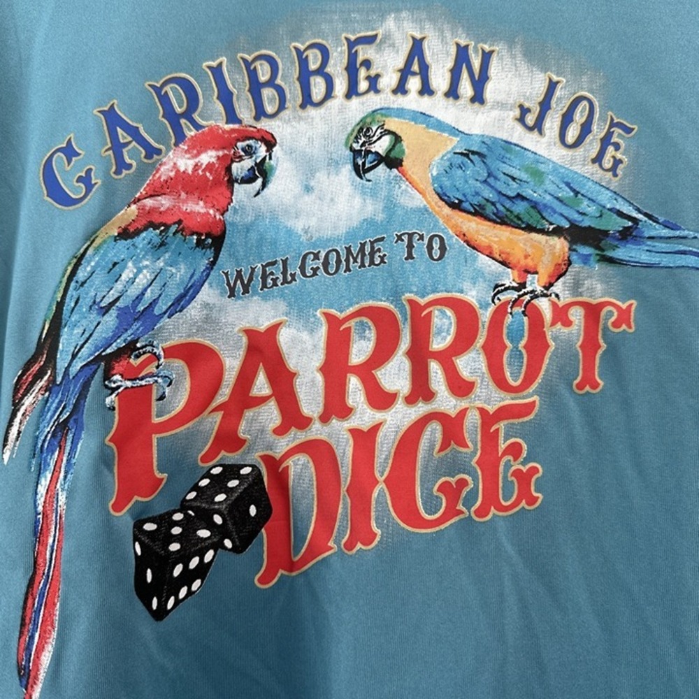 Caribbean Joe Men's XL Long Sleeve Dry Fit Beach Fishing Swim Shirt Blue